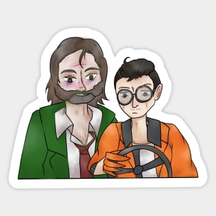 Disco Elysium Kim And Harry Driving Design Sticker